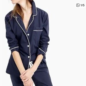 J. Crew Classic Pajama Set, Navy Blue, Sz M